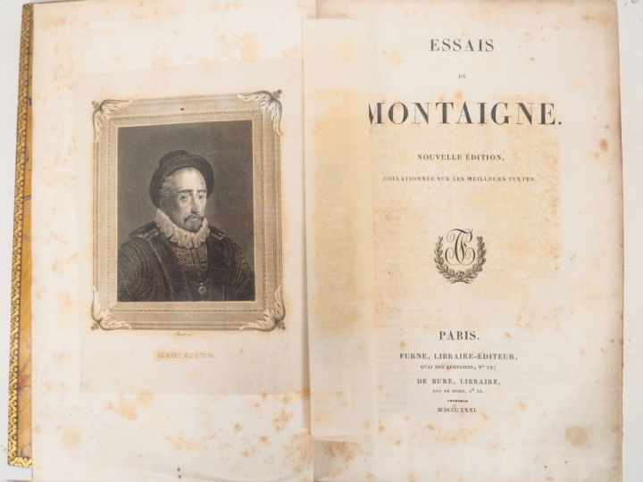 MONTAIGNE (M. de). ESSAIS. P., Furne – De Bure, 1831. Grand in-8 veau 