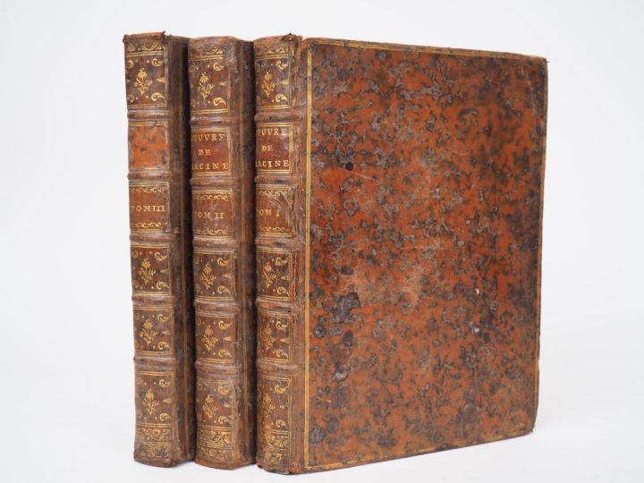 RACINE. OEUVRES. Paris, 1760. Trois volumes grand in-4 veau porphyre, 