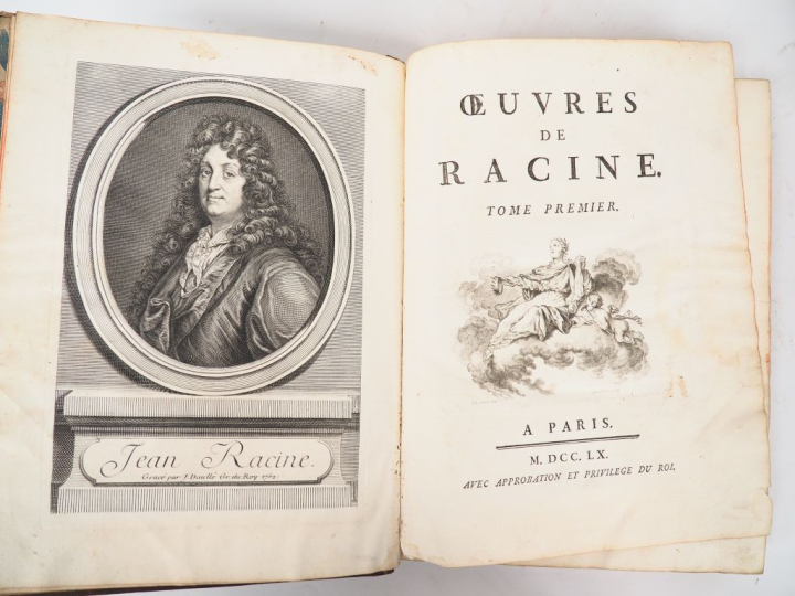 RACINE. OEUVRES. Paris, 1760. Trois volumes grand in-4 veau porphyre, 