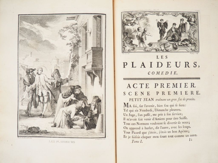RACINE. OEUVRES. Paris, 1760. Trois volumes grand in-4 veau porphyre, 