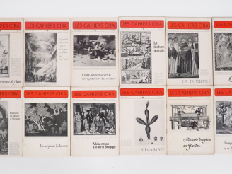 Vente aux enchères [TEXTILE]. LES CAHIERS CIBA. Bâle, Février 1946. 12 cahiers in-8 broch
