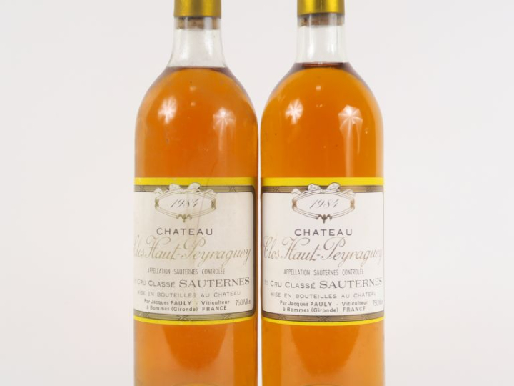 2 BOUTEILLES CHÂTEAU CLOS HAUT PEYRAGUEY 1er CC SAUTERNES - 1984 - BG