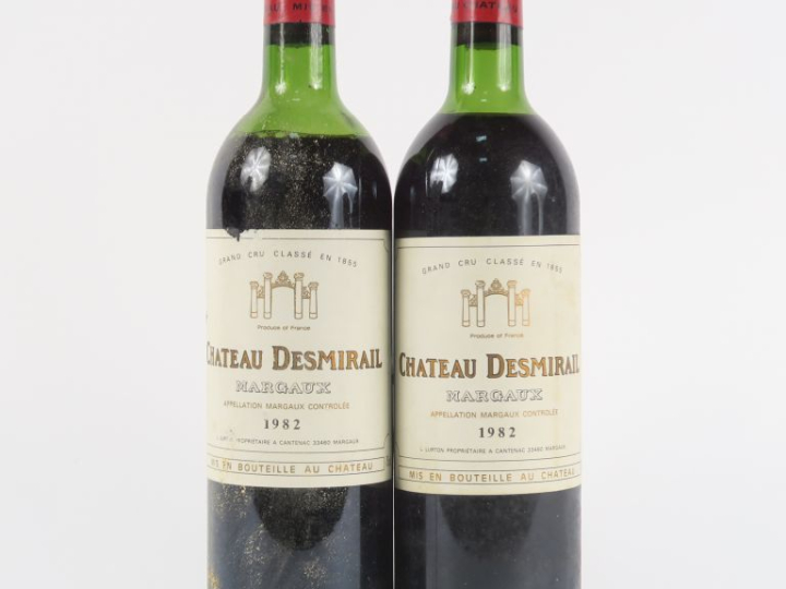 2 BOUTEILLES CHÂTEAU DESMIRAIL GCC MARGAUX - 1982 - 1 LB-HEP/1 MEP
