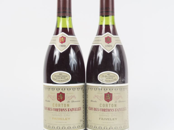 2 BOUTEILLES CORTON GC 'CLOS DES CORTONS' FAIVELEY - 1989