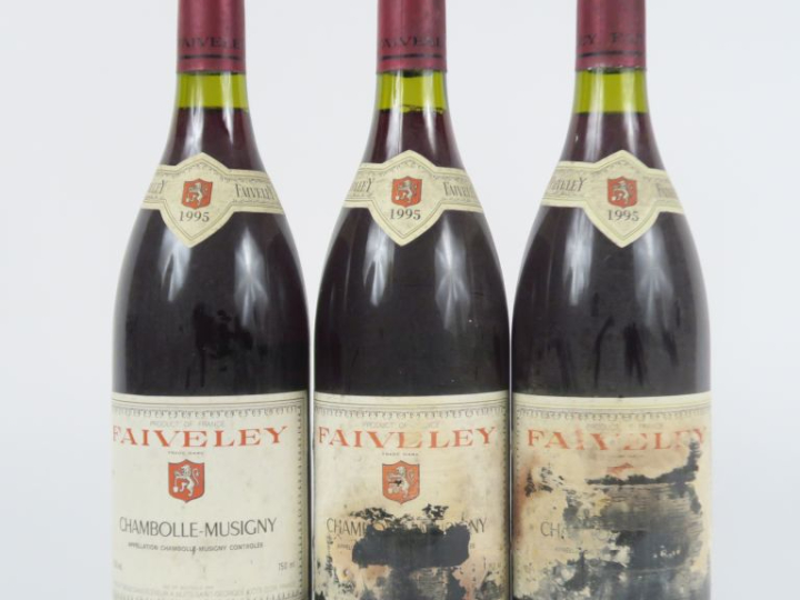 3 BOUTEILLES CHAMBOLLE MUSIGNY FAIVELEY - 1995 - 1 EA/1 ETA