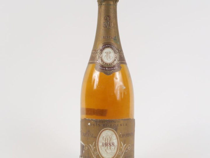 1 BOUTEILLE CHAMPAGNE CRISTAL ROEDERER - 1988 - EA/COULEUR TROUBLE