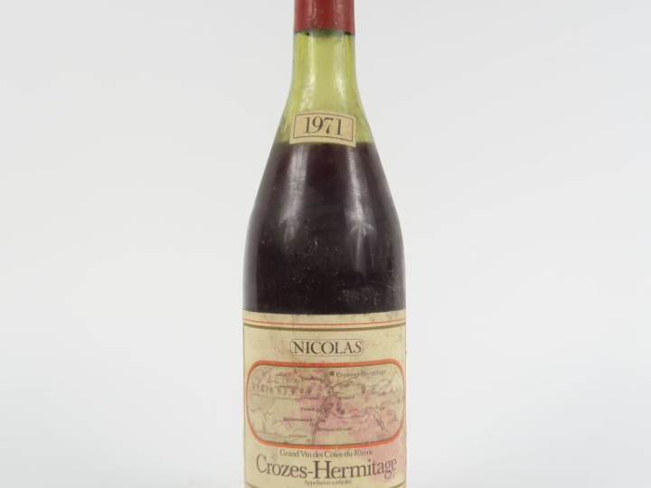 1 BOUTEILLE CROZES HERMITAGE NICOLAS - 1971 - 5 CM