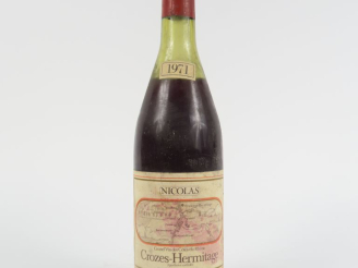 Vente aux enchères 1 BOUTEILLE CROZES HERMITAGE NICOLAS - 1971 - 5 CM