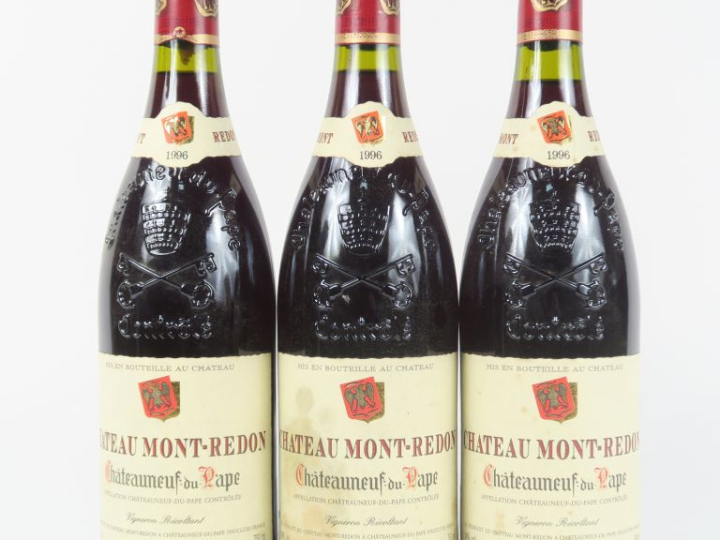 3 BOUTEILLES CHÂTEAU MONT REDON CHÂTEAUNEUF DU PAPE - 1996 - 1 ELT