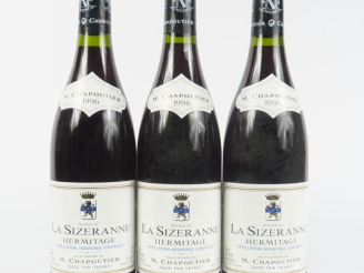 Vente aux enchères 3 BOUTEILLES HERMITAGE 'LA SIZERANNE' M. CHAPOUTIER - 1996