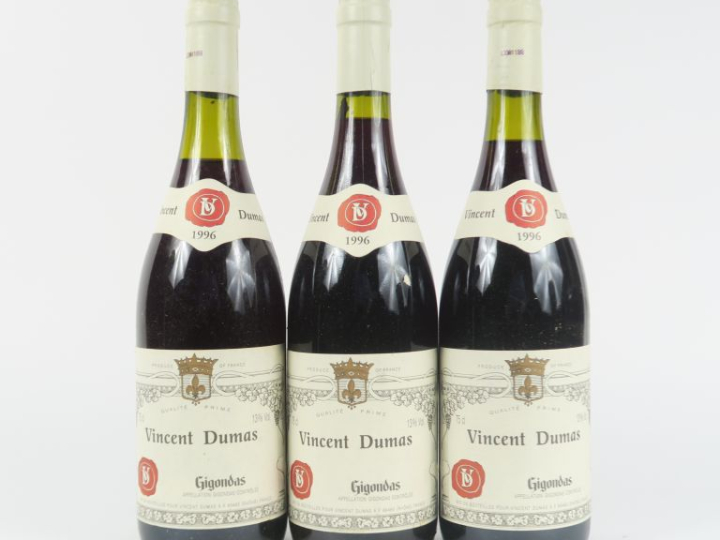 3 BOUTEILLES GIGONDAS VINCENT DUMAS - 1996