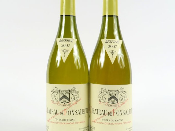 3 BOUTEILLES CHÂTEAU DE FONSALETTE BLANC CÔTES DU RHÔNE - 2007