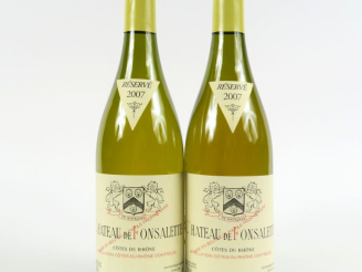 Vente aux enchères 3 BOUTEILLES CHÂTEAU DE FONSALETTE BLANC CÔTES DU RHÔNE - 2007