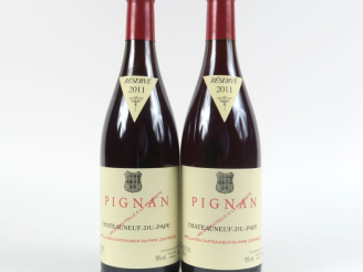 Vente aux enchères 2 BOUTEILLES PIGNAN CHÂTEAUNEUF DU PAPE - 2011