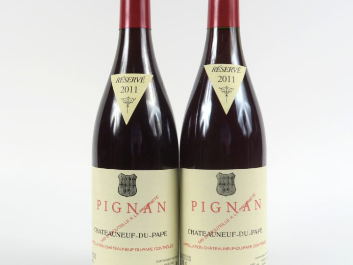 2 BOUTEILLES PIGNAN CHÂTEAUNEUF DU PAPE - 2011