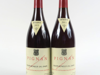 Vente aux enchères 2 BOUTEILLES PIGNAN CHÂTEAUNEUF DU PAPE - 2011