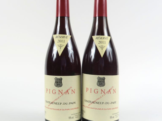 Vente aux enchères 2 BOUTEILLES PIGNAN CHÂTEAUNEUF DU PAPE - 2011