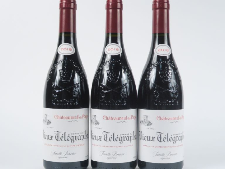 3 BOUTEILLES CHÂTEAUNEUF DU PAPE DOMAINE DU VIEUX TÉLÉGRAPHE 'LA CRAU'