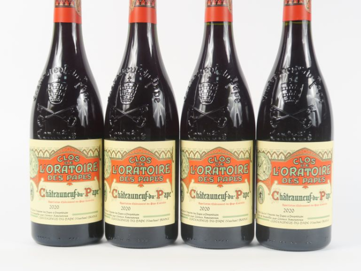 4 BOUTEILLES CHÂTEAUNEUF DU PAPE CLOS DE L'ORATOIRE DES PAPES - 2020