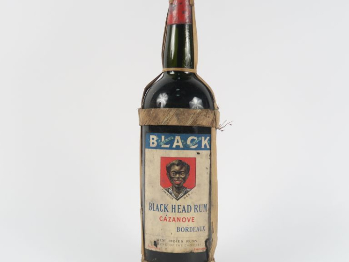 1 VIEILLE BOUTEILLE (1 L) RHUM BLACK HEAD RUM CAZANOVE