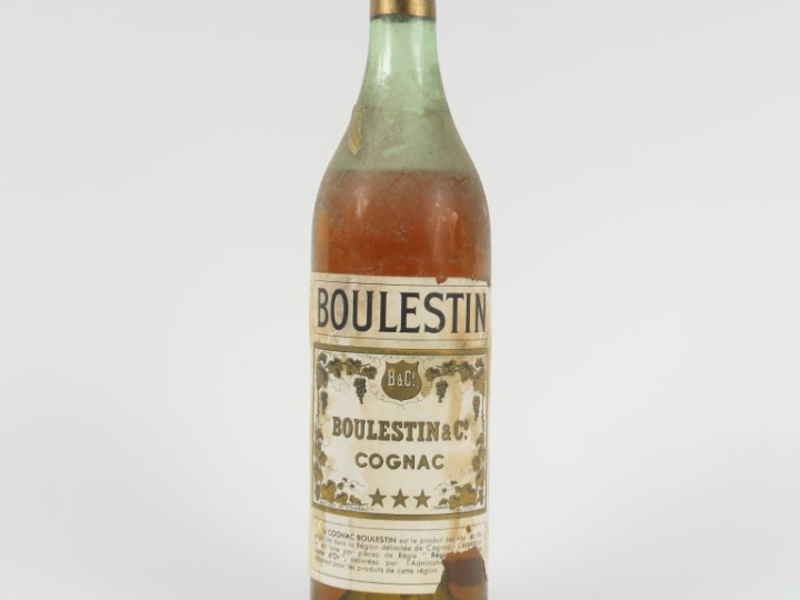 1 VIEILLE BOUTEILLE COGNAC BOULESTIN *** - CAPS ETAIN/ELA