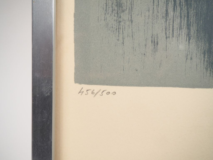 Geneviève ASSE. "Composition". Lithographie en couleur contresignée en