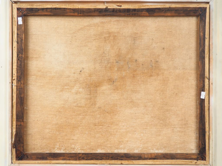 BIRTCHANSKY. "Bouquet de fleurs dans un panier". Huile sur toile, sign