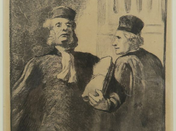 Honoré DAUMIER. "Les gens de justice, les deux avocats". Estampe, sign