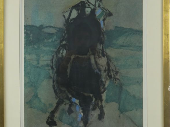 DEFOSSEZ. "Le Jockey". Aquarelle, signée en bas à droite et datée 1965