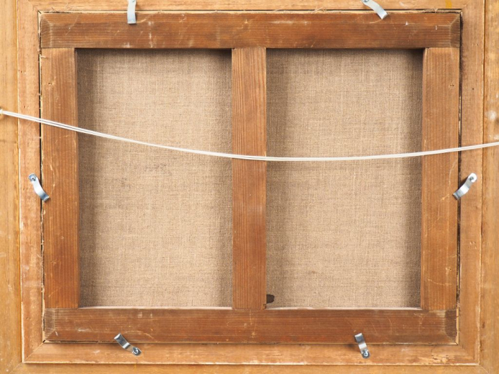 François-Alfred DELOBBE. "nue assis". Huile sur toile, signée en bas à