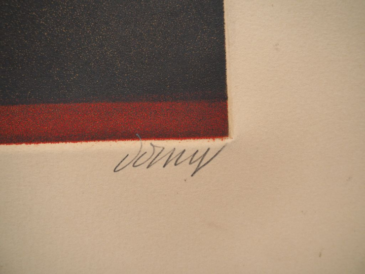 Bertrand DORNY. "Composition géométrique". Sérigraphie, contresignée e