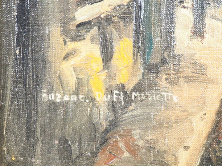 Suzanne DUFY-MARIETTE. "Rue de Venise". Huile sur toile, signée en bas