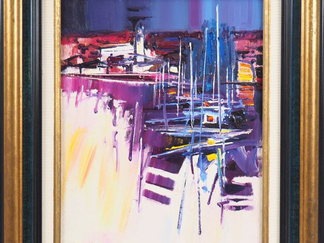 FARRAG.   "St Raphaël". Huile sur toile, signée en bas à gauche. Dim. 