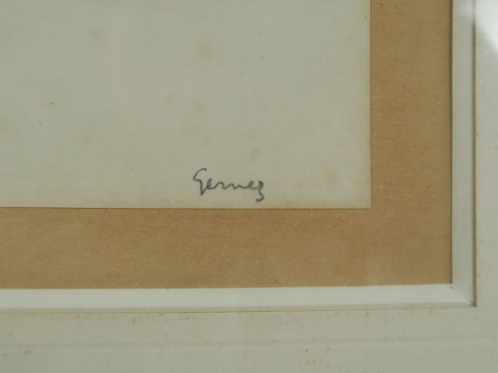 Paul Elie GERNEZ. "Paysage de bord de mer". Aquarelle, signée en bas à