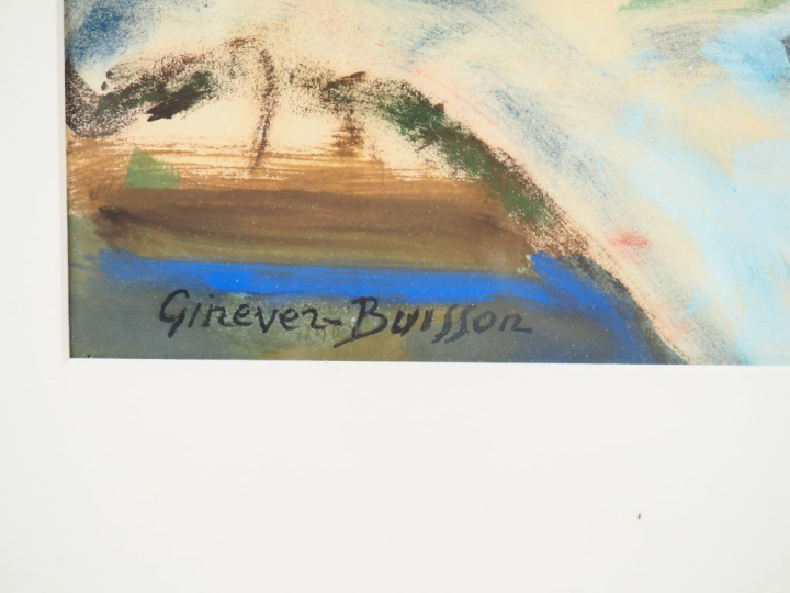GINEVER-BUISSON. "Nature morte". Gouache sur papier, signée en bas à g