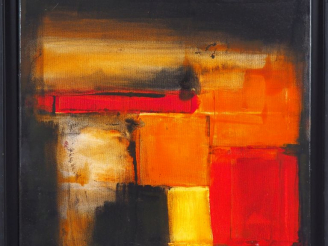 Vente aux enchères PEÑALVER MALLON. "Composition abstraite". Huile sur toile, signée en b