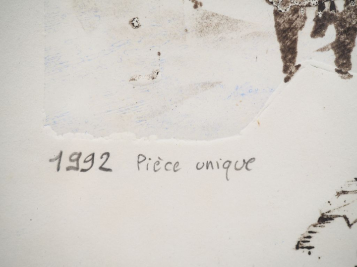 POPOFF. "L'homme brun". Technique mixte, signée en bas à droite, titré