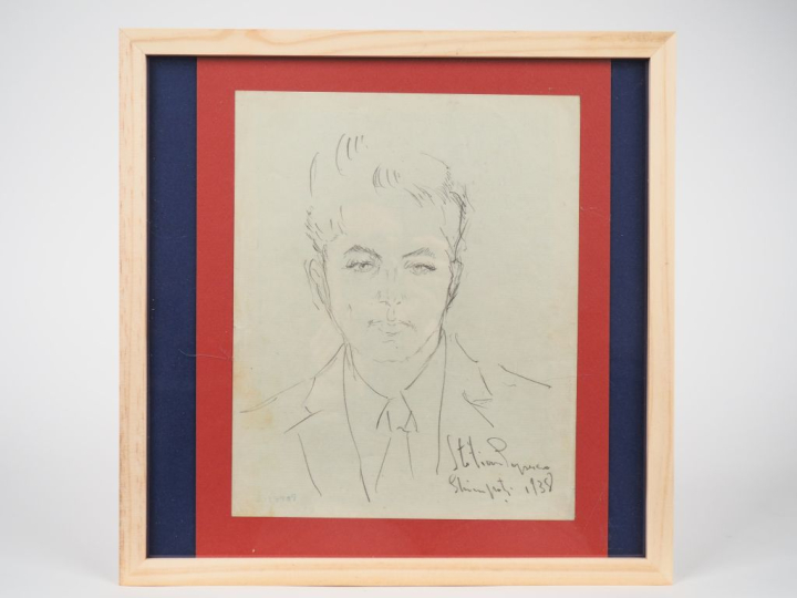 Stefan POPESCU. "Portrait d'homme". Dessin, signé en bas à droite et d