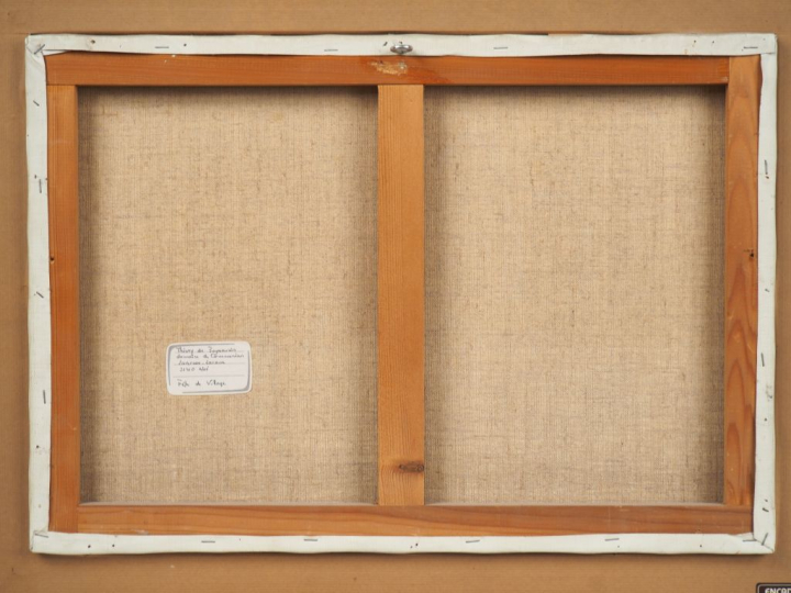 Thierry de PUYMAURIN. "Fête de village". Huile sur toile, signée en ba