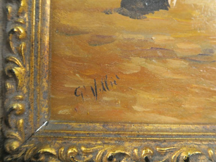 Georges VILLIE. "Bains de mer à la Belle Epoque". Paire d'huiles sur p