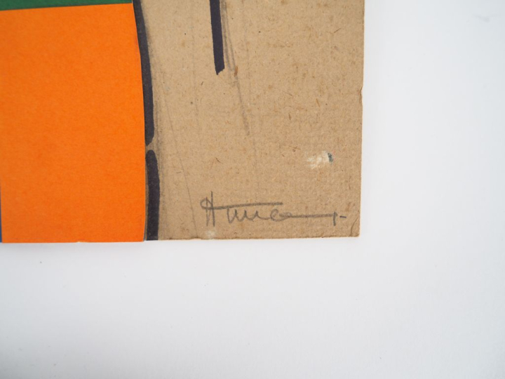 Ecole française XXème. "Jeune élégante des années 30". Technique mixte