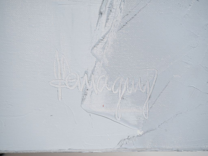 Ecole française contemporaine. "Joie de vivre". Huile sur toile, titré