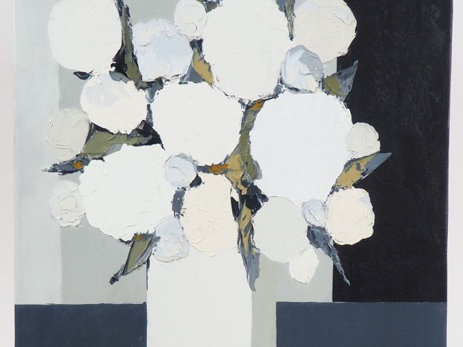 Ecole française contemporaine. "Tendresse". Huile sur toile, titrée au