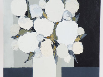 Vente aux enchères Ecole française contemporaine. "Tendresse". Huile sur toile, titrée au