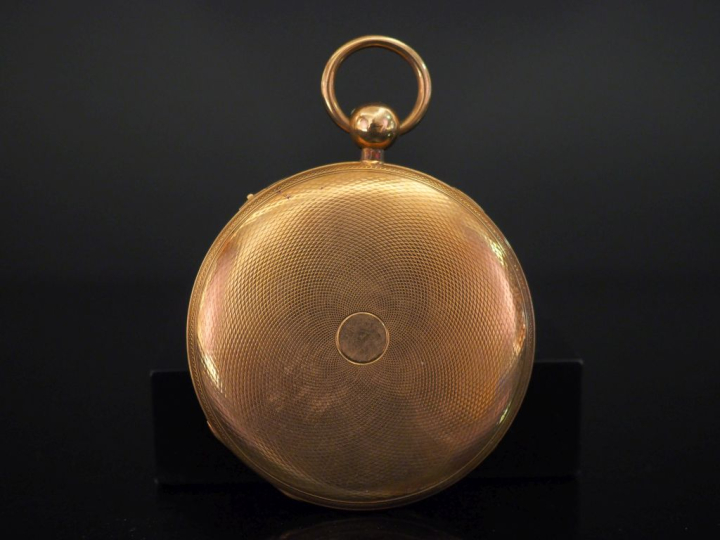 Montre de gousset en or jaune 750. Cadran à chiffres romains pour les 