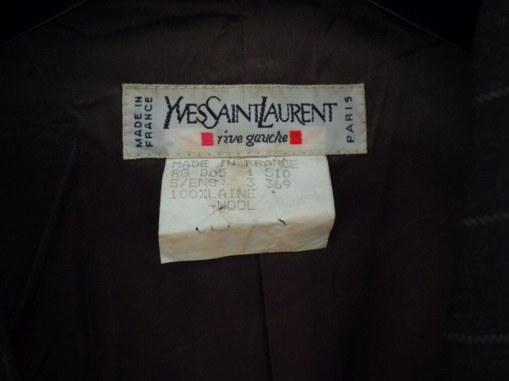 YVES SAINT LAURENT, Rive gauche Ensemble de tailleur à rayures en lain