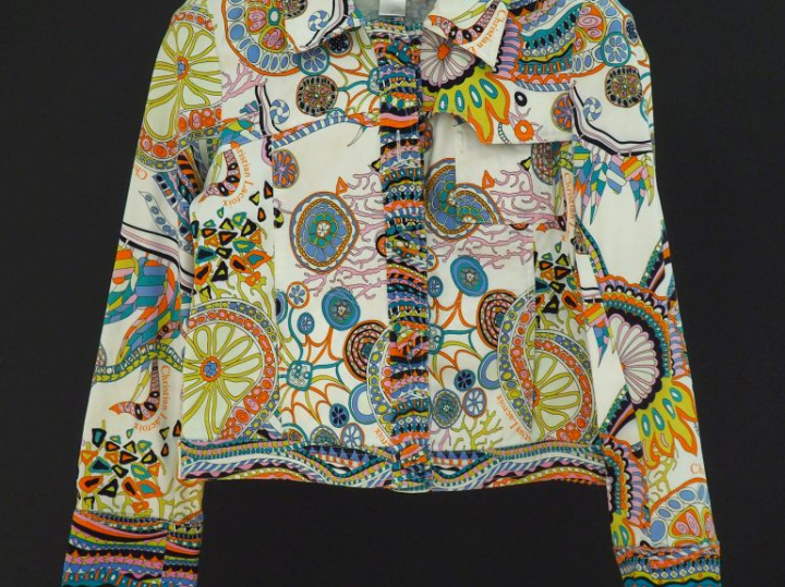 Christian LACROIX, Jeans Veste courte en coton (98%) et élasthanne (2%