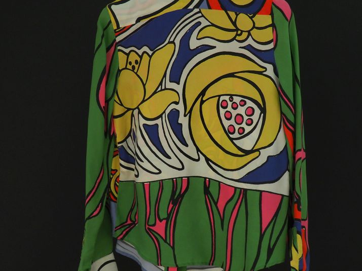 CASTELBAJAC, Legend Chemisier en soie (100%) polychrome, à décor d'une