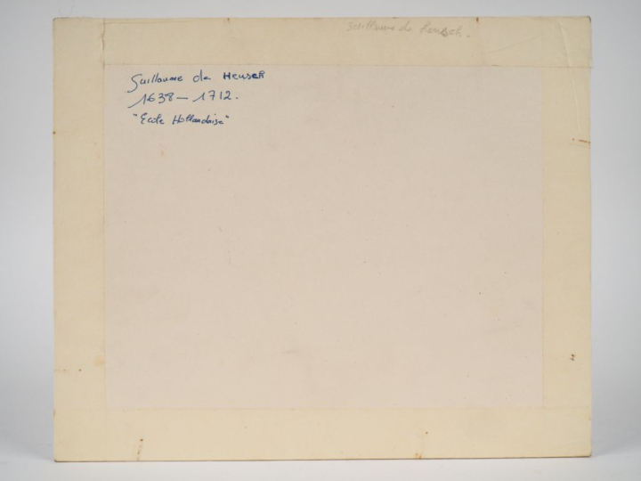 Ecole du Nord vers 1800. "Bergers et leur troupeau au bord du rivage".