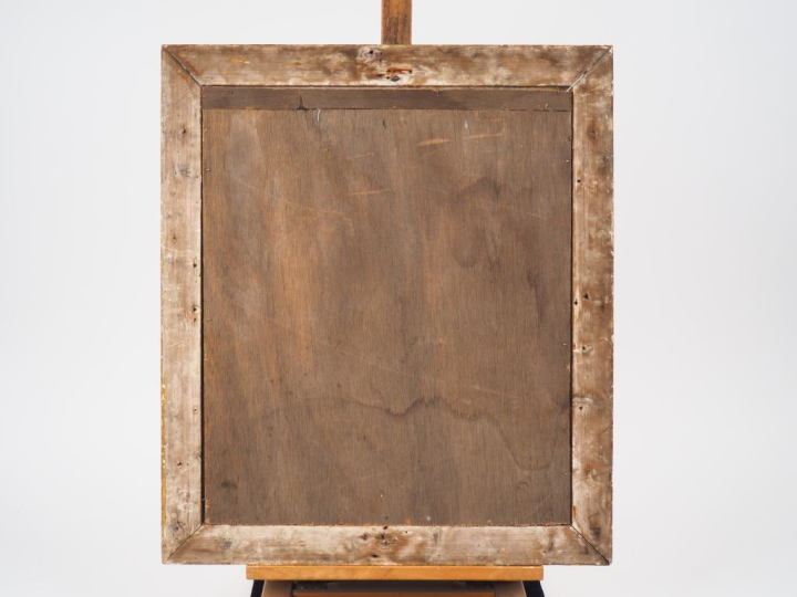 Ecole française XVIIIème. "Jeune fille en prière". Huile sur toile mar